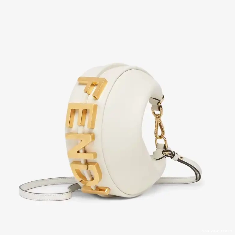 Affordable HOT Bag Hobo Mini Fendi Calf White Fendigraphy In Leather 0619